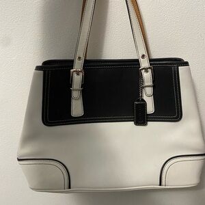 Coach Elegant Black and White Women's Tote Bag